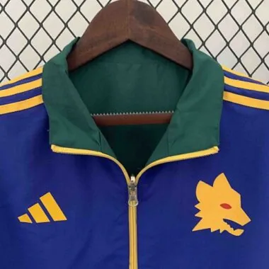 2023/24 Roma Reversible Windbreaker Green&Blue Double-Sides Jacket