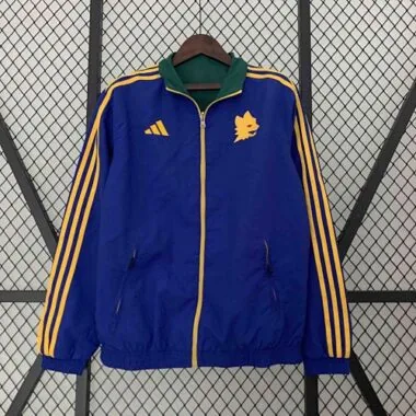2023/24 Roma Reversible Windbreaker Green&Blue Double-Sides Jacket