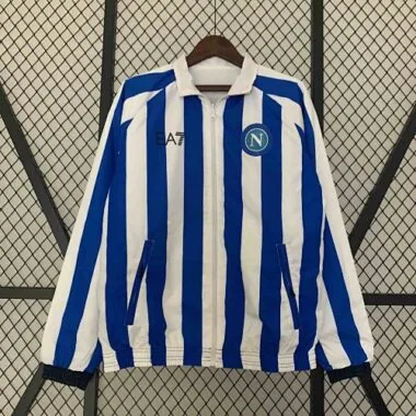23-24 Napoli Reversible Windbreaker White&Blue Double-Sides Jacket