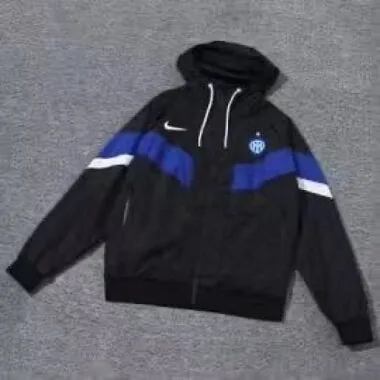 2024/25 Inter Milan Black Windbreaker Hoodie Jackets