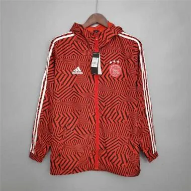 21-22 Ajax Red and Black Stripes Windbreaker