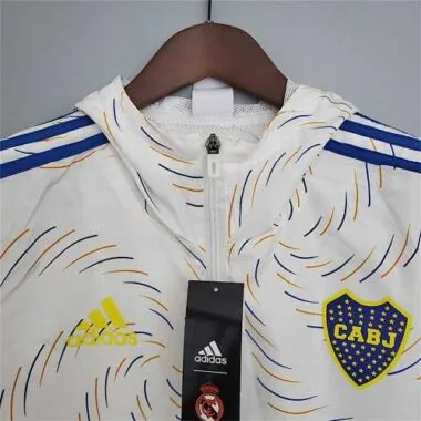 21-22 Casaco de vento branco do Boca Juniors