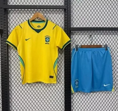 2026 Kids Brazil Home Kit World Cup Cheap Football Jersey Wholesale Yupoo