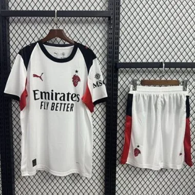 25-26 Kids AC Milan Away Kit Cheap Soccer Jerseys Yupoo