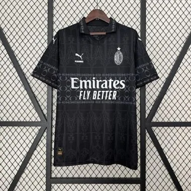 23-24 AC Milan Fouth Kit Black Shirt