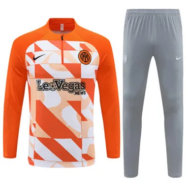 23-24 Inter Milan Long Sleeve Kits Orange Zipper Training Suits