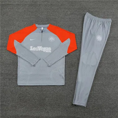 23-24 Inter Milan Long Sleeve Kits Grey Zipper Training Suits