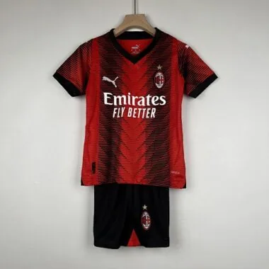 23-24 Kids AC Milan Home Size 16-28 Soccer Jersey
