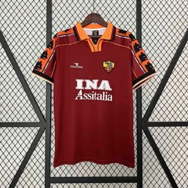 98-99 Roma Home Retro Kit Soccer Uniform