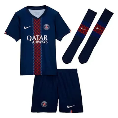 25-26 Kids PSG Home Kids Full Kit Cheap Football Jersey Wholesale Yupoo