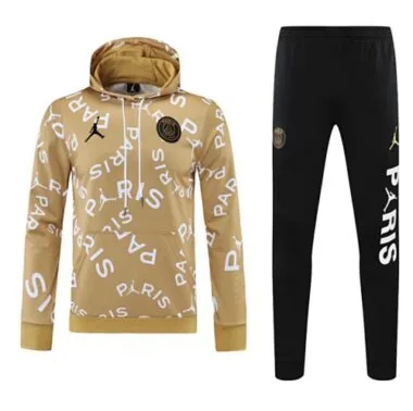 25-26 PSG x Jordan Technical Tracksuit Gold Hoodie Suits Cheap Football Jersey Wholesale Yupoo