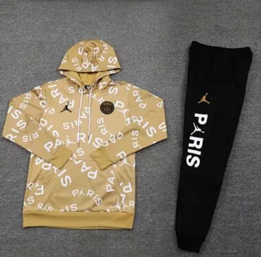 25-26 PSG x Jordan Technical Tracksuit Gold Hoodie Suits Cheap Football Jersey Wholesale Yupoo