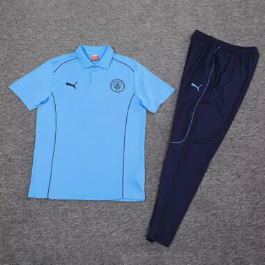 25-26 Marseille Blue POLO Training Kits Football Tracksuits Cheap Football Jersey Wholesale Yupoo