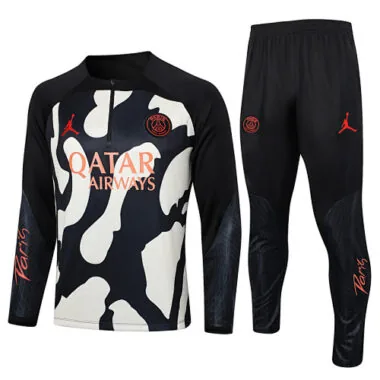 23-24 PSG Yellow and Black Camouflage Style Tracksuits Long Sleeve Kits