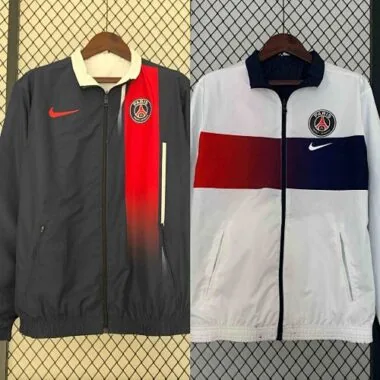 23-24 PSG Reversible Windbreaker White&Navy Double-Sides Jacket
