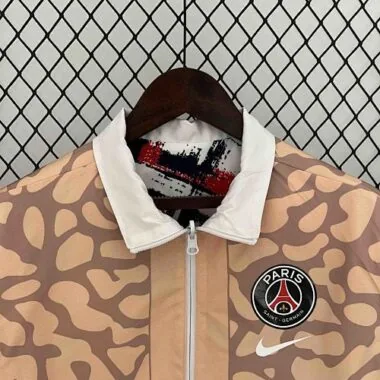 23-24 PSG Reversible Windbreaker White&Brown Double-Sides Jacket
