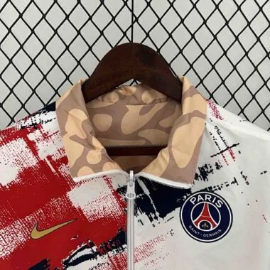 23-24 PSG Reversible Windbreaker White&Brown Double-Sides Jacket