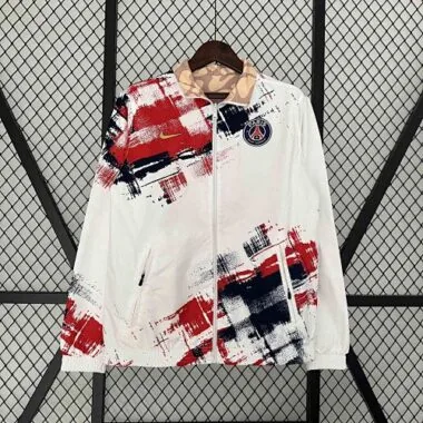 23-24 PSG Reversible Windbreaker White&Brown Double-Sides Jacket