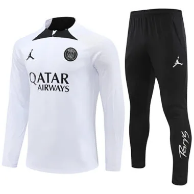 23-24 PSG Long Sleeve Kits White Zipper Training Suits