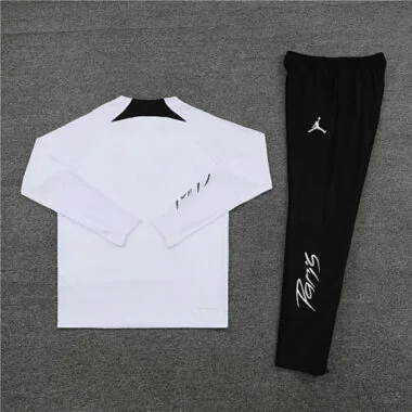 23-24 PSG Long Sleeve Kits White Zipper Training Suits
