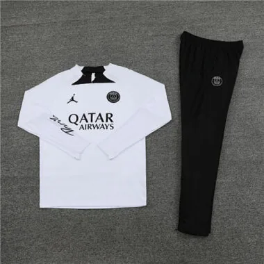 23-24 PSG Long Sleeve Kits White Zipper Training Suits