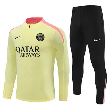 24-25 PSG Long Sleeve Tracksuit Yellow Training Suits