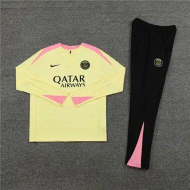 24-25 PSG Long Sleeve Tracksuit Yellow Training Suits