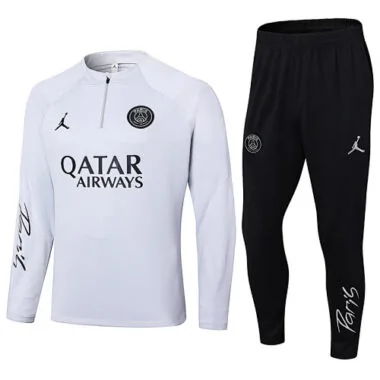 23-24 PSG Long Sleeve Tracksuit White Training Suits