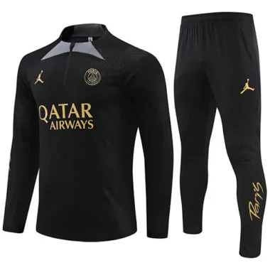23-24 PSG Long Sleeve Tracksuit Black Training Suits