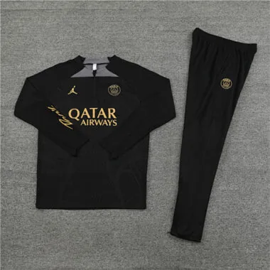 23-24 PSG Long Sleeve Tracksuit Black Training Suits
