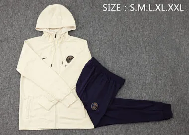 23-24 PSG Baige Hoodie Jacket Suits