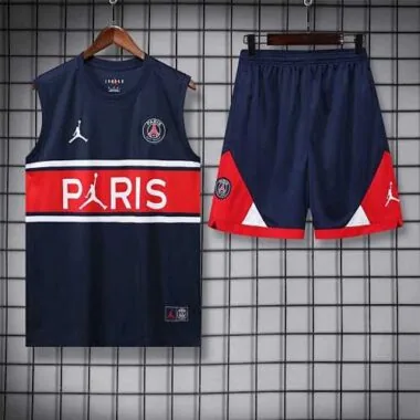 22-23 PSG vest training kit kit dark blue and red stripe