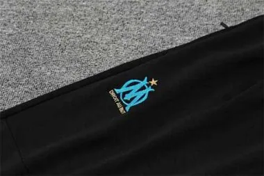 Polo Marseille black with grey-stripe