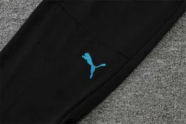 Polo Marseille black with grey-stripe