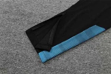 Polo Marseille black with grey-stripe
