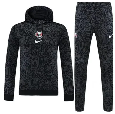 25-26 Club America Black Hoodies Long Jacket Suits Cheap Football Jersey Wholesale Yupoo