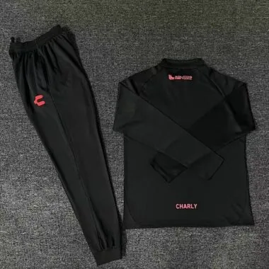 23-24 Tijuana Training Suits Black Xolos Long Sleeve Tracksuit