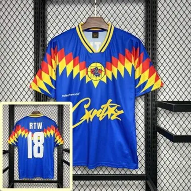 95-96 Club America RTW Blue Retro Kit Vintage Shirt