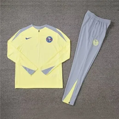 24-25 Club America Long Sleeve Tracksuit Yellow Training Suits