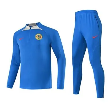 23-24 Club America Long Sleeve Blue Kits Training Suit