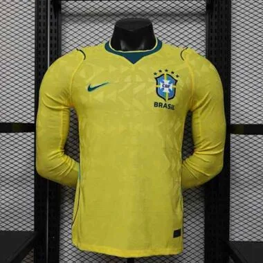 2026 Player Brazil Home Long Sleeve Kit S-3XL World Cup Cheap Football Jersey Wholesale Yupoo