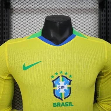 Camiseta de manga larga para jugador 2025, local de Brasil, tallas S-XXL