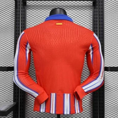 24-25 Atletico Madrid Home Long Sleeve Kit Player Version Shirt