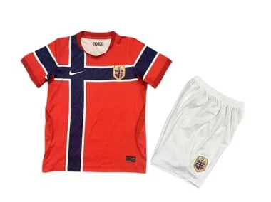 2026 Kids Norway Home Kit World Cup Cheap Football Jersey Wholesale Yupoo