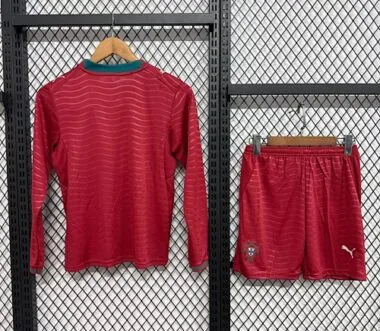 2026 Kids Portugal Home Long Sleeve Kit World Cup Cheap Football Jersey Wholesale Yupoo