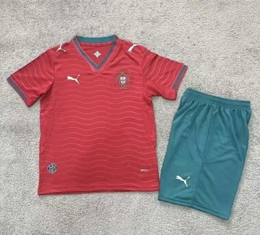 2026 Kids Portugal Home Kit World Cup Cheap Football Jersey Wholesale Yupoo