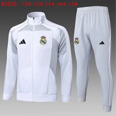 25-26 Kids Real Madrid Training Kits Jacket Tracksuits Cheap Football Jersey Wholesale Yupoo
