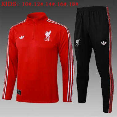 25-26 Kids Liverpool Training Kits Sweatshirt Tracksuits Cheap Football Jersey Wholesale Yupoo