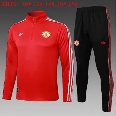 25-26 Kids Manchester United Training Kits Sweatshirt Tracksuits