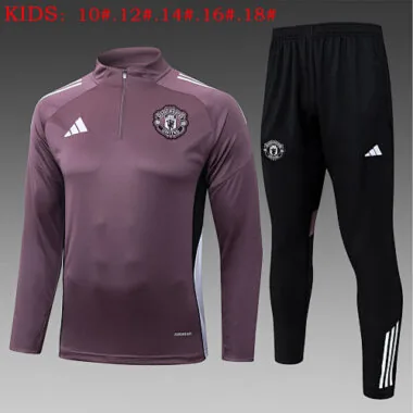 25-26 Kids Manchester United Training Kits Sweatshirt Tracksuits